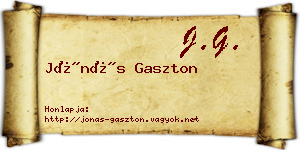 Jónás Gaszton névjegykártya