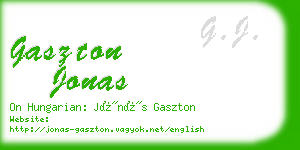gaszton jonas business card